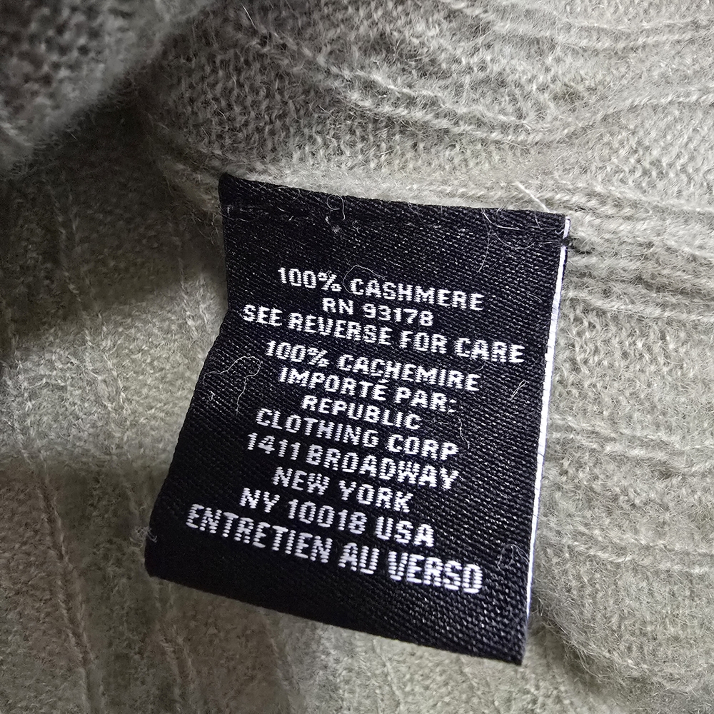 100% Cashmere Sweater Vest in Green Cable Knit Soft - Picture 7 of 8